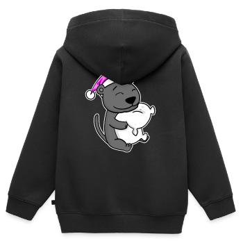 Tired Sleeping In Sleeping Pink - Kids Premium Organic Zip-up Hoodie - black - Back - AI Model Kid Male (0cm)