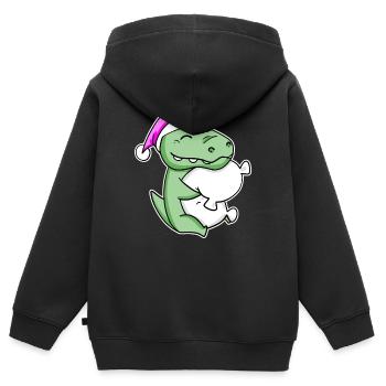Krokodil Müde Ausschlafen Schlafen Mädchen - Kinder Premium Organic Zip Hoodie - Schwarz - Hinten - AI Model Kid Male (0cm)