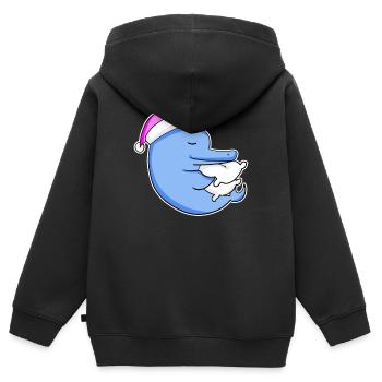 Delfin Müde Ausschlafen Schlafen Mädchen - Kinder Premium Organic Zip Hoodie - Schwarz - Hinten - AI Model Kid Male (0cm)