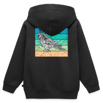 Bird, Jungle, Jungle, Parrot, Zoo, Animal Lover - Kids Premium Organic Zip-up Hoodie - black - Back - AI Model Kid Male (0cm)