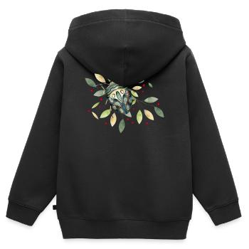exotique africain effrayant crawly avec des feuilles - Sweat Premium à capuche zippé enfant bio - noir - Dos - AI Model Kid Male (0cm)