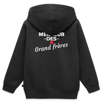 Das Beste aus der Design-Liebe der Brüder - Kinder Premium Organic Zip Hoodie - Schwarz - Hinten - AI Model Kid Male (0cm)