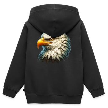 Eagle - Kids Premium Organic Zip-up Hoodie - black - Back - AI Model Kid Male (0cm)