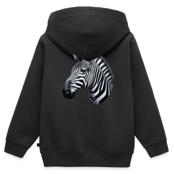 Zebra - Kinder Premium zip hoodie biologisch - zwart - Achter - AI Model Kid Male (0cm)