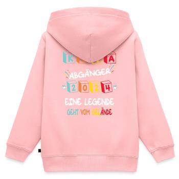 KITA Abgänger 2024 Legende Abschlussfeier - Kinder Premium Organic Zip Hoodie - Rosa - Hinten - AI Model Kid Female (0cm)