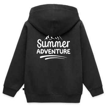 Sommer-Abenteuer - Kinder Premium Organic Zip Hoodie - Schwarz - Hinten - AI Model Kid Male (0cm)