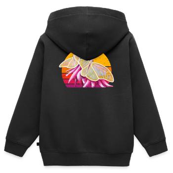 Couple de papillons - Sonja Ariel von Staden - Sweat Premium à capuche zippé enfant bio - noir - Dos - AI Model Kid Male (0cm)