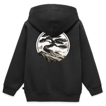 Asiatische Landschaft - Kinder Premium Organic Zip Hoodie - Schwarz - Hinten - AI Model Kid Male (0cm)