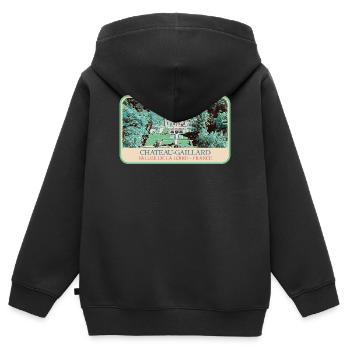 Illustration Château-Gaillard, Loire-Tal - Kinder Premium Organic Zip Hoodie - Schwarz - Hinten - AI Model Kid Male (0cm)