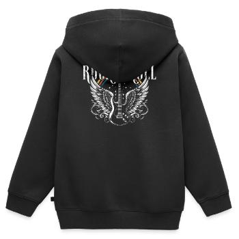 Rock & Roll Guitar - Kinder Premium Organic Zip Hoodie - Schwarz - Hinten - AI Model Kid Male (0cm)
