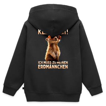 Erdmännchen Meerkat Ich Muss Zu Meinen Erdmännchen - Kinder Premium Organic Zip Hoodie - Schwarz - Hinten - AI Model Kid Male (0cm)