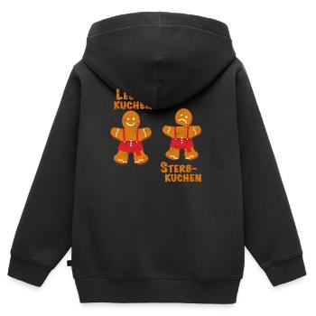 Leb und Sterbkuchen gepunktet - Kinder Premium Organic Zip Hoodie - Schwarz - Hinten - AI Model Kid Male (0cm)