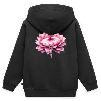 Danseuse de ballet avec tutu - Sweat Premium à capuche zippé enfant bio - noir - Dos - AI Model Kid Male (0cm)