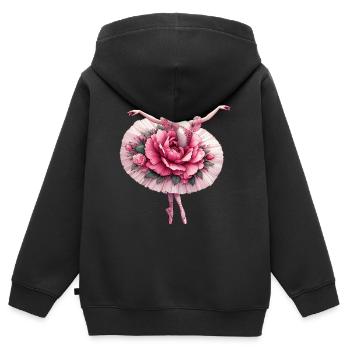 Balletttänzerin mit Tutu - Kinder Premium Organic Zip Hoodie - Schwarz - Hinten - AI Model Kid Male (0cm)