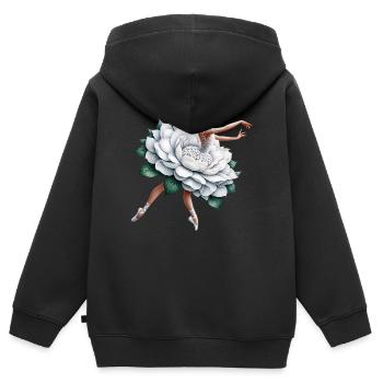 Balletttänzerin mit Tutu - Kinder Premium Organic Zip Hoodie - Schwarz - Hinten - AI Model Kid Male (0cm)