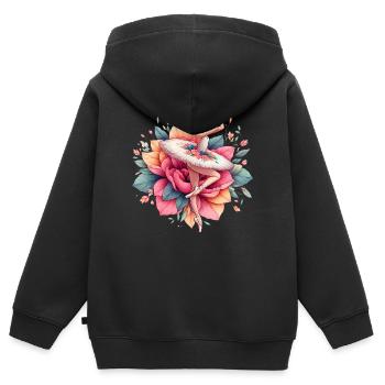 Balletttänzerin mit Tutu - Kinder Premium Organic Zip Hoodie - Schwarz - Hinten - AI Model Kid Male (0cm)