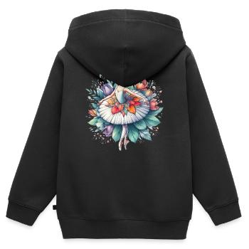 Balletttänzerin mit Tutu - Kinder Premium Organic Zip Hoodie - Schwarz - Hinten - AI Model Kid Male (0cm)