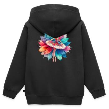 Balletttänzerin mit Tutu - Kinder Premium Organic Zip Hoodie - Schwarz - Hinten - AI Model Kid Male (0cm)