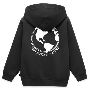 Respecter la nature - Sweat Premium à capuche zippé enfant bio - noir - Dos - AI Model Kid Male (0cm)