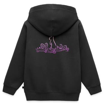 Osterhase Silhouette mit Ostereiern - Kinder Premium Organic Zip Hoodie - Schwarz - Hinten - AI Model Kid Male (0cm)