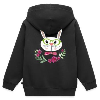 Osterhase Osterfest - Kinder Premium Organic Zip Hoodie - Schwarz - Hinten - AI Model Kid Male (0cm)
