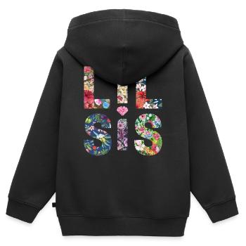 LIL SIS - Sister - Little Sister - Partner Look - Kids Premium Organic Zip-up Hoodie - black - Back - AI Model Kid Male (0cm)