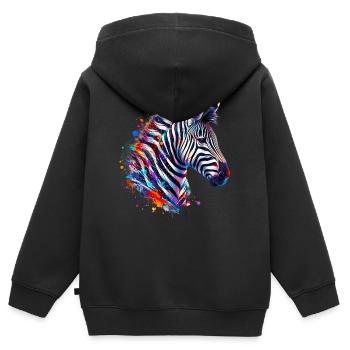 Zebra - Kinder Premium zip hoodie biologisch - zwart - Achter - AI Model Kid Male (0cm)