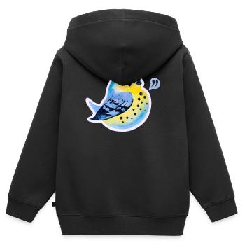 Mésange - Sweat Premium à capuche zippé enfant bio - noir - Dos - AI Model Kid Male (0cm)