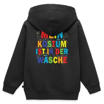 mein kostüm ist in der wäsche - Kinder Premium Organic Zip Hoodie - Schwarz - Hinten - AI Model Kid Male (0cm)