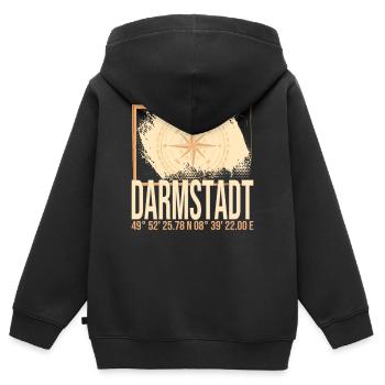 Darmstadt Koordinaten - Kinder Premium Organic Zip Hoodie - Schwarz - Hinten - AI Model Kid Male (0cm)