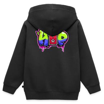 Graffiti Spruch Zeichnen Illustration Street Art - Kinder Premium Organic Zip Hoodie - Schwarz - Hinten - AI Model Kid Male (0cm)