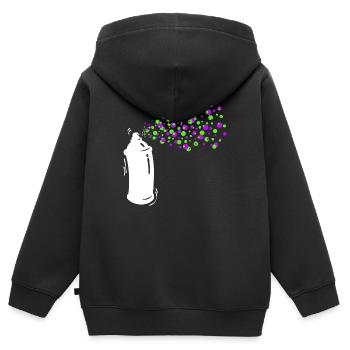 Graffiti Sprayer Spraydose Kunst Strassenkunst - Kinder Premium Organic Zip Hoodie - Schwarz - Hinten - AI Model Kid Male (0cm)