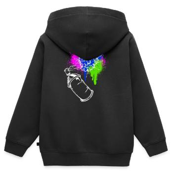 Graffiti Spraydose Kunst Strassenkunst Sprayer - Kinder Premium Organic Zip Hoodie - Schwarz - Hinten - AI Model Kid Male (0cm)