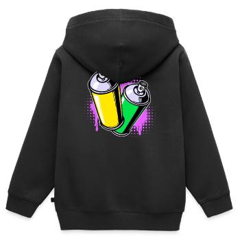Sprayer Spraydose Street Art Graffiti Kunst - Kinder Premium Organic Zip Hoodie - Schwarz - Hinten - AI Model Kid Male (0cm)
