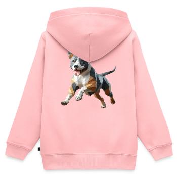 Staffy Origami 3D geometrischer Hund - Kinder Premium Organic Zip Hoodie - Rosa - Hinten - AI Model Kid Female (0cm)