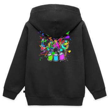 Wildstyle Graffiti Spraydose Sprayer Street Art - Kinder Premium Organic Zip Hoodie - Schwarz - Hinten - AI Model Kid Male (0cm)