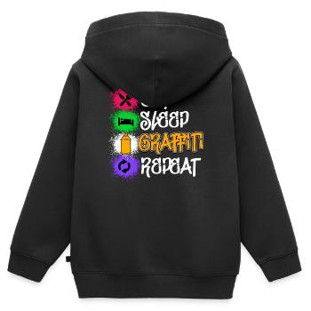 Zeichnen Illustration Graffiti Sprayer Street Art - Kinder Premium Organic Zip Hoodie - Schwarz - Hinten - AI Model Kid Male (0cm)