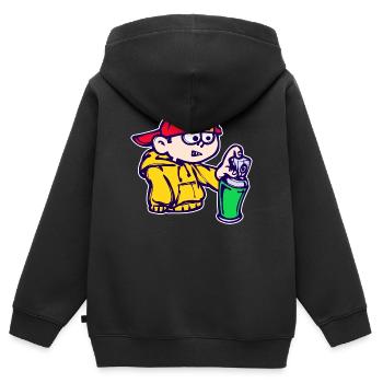 Graffiti Spraydose Kunst Strassenkunst Sprayer - Kinder Premium Organic Zip Hoodie - Schwarz - Hinten - AI Model Kid Male (0cm)