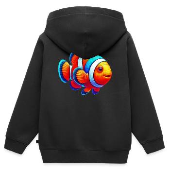 Clownfisch - Kinder Premium Organic Zip Hoodie - Schwarz - Hinten - AI Model Kid Male (0cm)