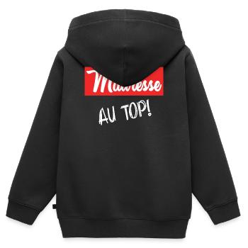 GELIEBTE. VIELEN DANK. DANKE, HERRIN - Kinder Premium Organic Zip Hoodie - Schwarz - Hinten - AI Model Kid Male (0cm)