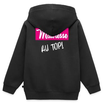 VIELEN DANK. DANKE. VIELEN DANK. JAHRESTAG. GEBURT. - Kinder Premium Organic Zip Hoodie - Schwarz - Hinten - AI Model Kid Male (0cm)