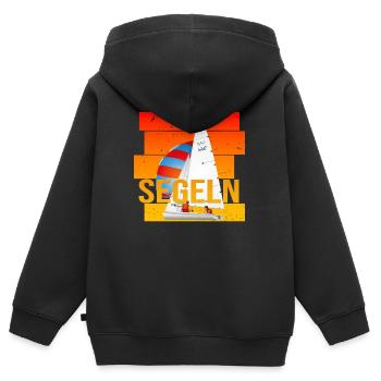 Segeln - Segelsport - Kinder Premium Organic Zip Hoodie - Schwarz - Hinten - AI Model Kid Male (0cm)