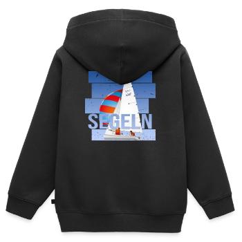 Segeln- Segelsport - Kinder Premium Organic Zip Hoodie - Schwarz - Hinten - AI Model Kid Male (0cm)