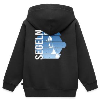Segeln - Segelsport - Kinder Premium Organic Zip Hoodie - Schwarz - Hinten - AI Model Kid Male (0cm)