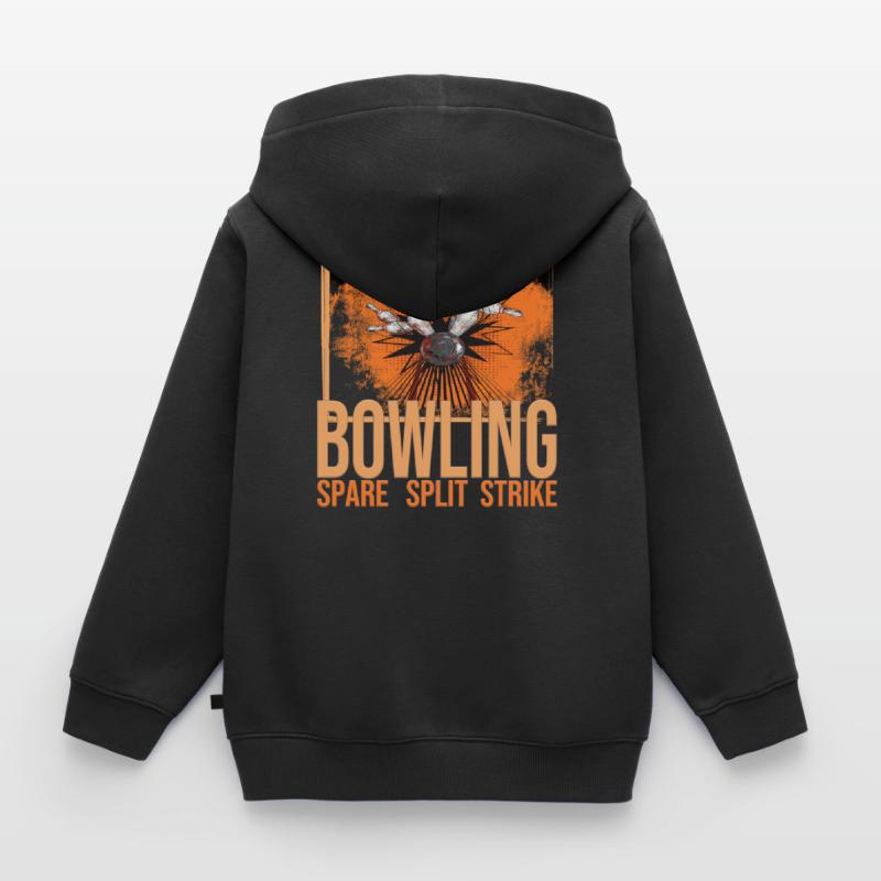 Bowling - Spare - Split - Strike Kinder Premium Organic Zip Hoodie