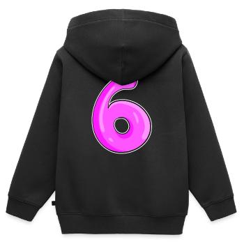 Numéro 6 Numéro - Sweat Premium à capuche zippé enfant bio - noir - Dos - AI Model Kid Male (0cm)