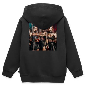 Metall - Kinder Premium Organic Zip Hoodie - Schwarz - Hinten - AI Model Kid Male (0cm)
