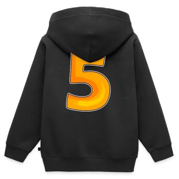 Numéro 5 Numéro - Sweat Premium à capuche zippé enfant bio - noir - Dos - AI Model Kid Male (0cm)