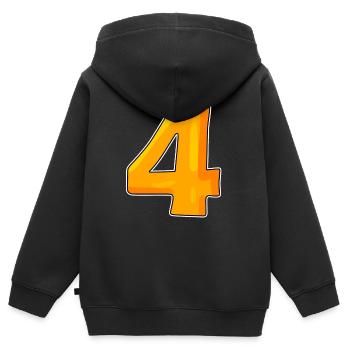 Numéro numéro 4 - Sweat Premium à capuche zippé enfant bio - noir - Dos - AI Model Kid Male (0cm)