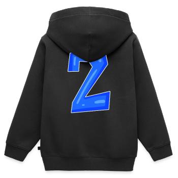 2 - Sweat Premium à capuche zippé enfant bio - noir - Dos - AI Model Kid Male (0cm)